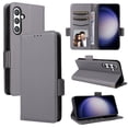 thumbnail image 1 of for Samsung Galaxy S25 Plus Case, Classic Design PU Leather Wallet Magnetic Closure Flip Case with Kickstand Card Holder Slot Shockproof Protective Cover for Samsung Galaxy S25 Plus - Gray, 1 of 6