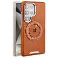 thumbnail image 1 of for Samsung Galaxy S25 Plus Case Compatible with MagSafe, 360° Rotating Ring Kickstand, Ultra Slim Lightweight Shockproof Back Cover, Luxury Drop Protective Phone Case for Galaxy S25 Plus, Brown, 1 of 5
