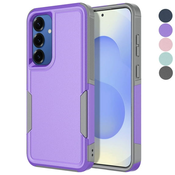 For Samsung Galaxy S25 Plus Case, Dual Layer Shockproof Hybrid Protective Phone Case for Samsung Galaxy S25 Plus, Tekcoo Heavy Duty Military-Grade Drop Protection Anti-Scratch Rugged Cover - Purple