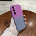 thumbnail image 1 of for Samsung Galaxy S25 Plus Case, Gradient Color Curly Wave Frame Shockproof Anti-Scratch Protective Flexible Soft Silicone Rubber TPU Phone Cover for Samsung Galaxy S25 Plus, Purple/Gray, 1 of 10