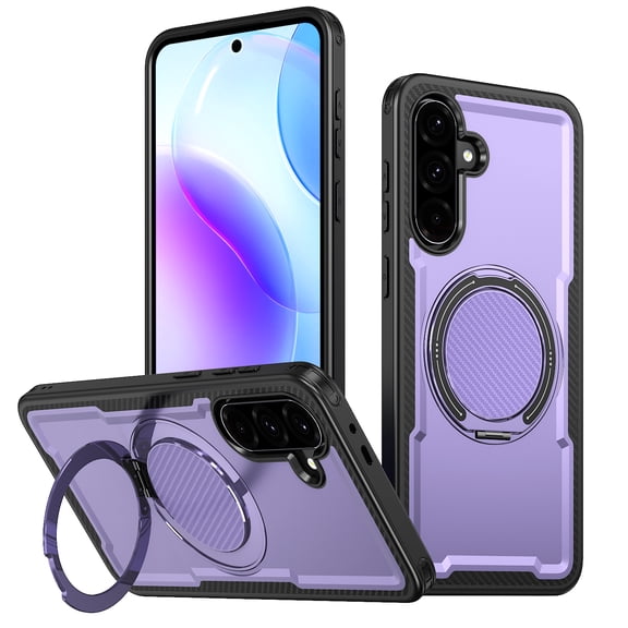 for Samsung Galaxy S25 Plus Case with Kickstand [Military Grade Drop Protection][Magnetic Compatible with Mag-Safe] Shockproof Phone Case with Secure Ring Holder for Samsung Galaxy S25 Plus, Purple