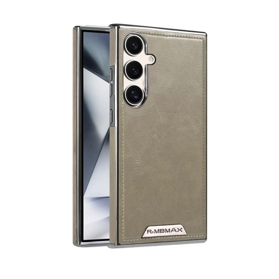 for Samsung Galaxy S25 Plus Case, Luxury Elegant Classic PU Leather Flexible Bumper Rugged Non-Slip Grip Shockproof Protective Cover Men's Cases Wireless Charing for Samsung Galaxy S25 Plus,Gray