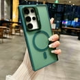 thumbnail image 1 of for Samsung Galaxy S25 Plus Case with Metal Kickstand & Lens Protector, [Slim&Lightweight] [Anti-Fingerprint] Shockproof Soft TPU Frame Hard PC Translucent Wireless Charging Case, Darkgreen, 1 of 8