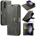 thumbnail image 1 of for Samsung Galaxy S25 Plus Case, PU Leather Detachable Vintage Wallet Flip Magnetic Clousure Drop Protective Slim Phone Case Cover for Samsung Galaxy S25 Plus with Card Holder - Gray, 1 of 8