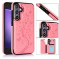 thumbnail image 1 of for Samsung Galaxy S25 Plus Case Wallet with Card Holder, Floral Flower Pattern Back Flip Folio PU Leather Kickstand Card Slots Case for Women Girls, Double Magnetic Clasp Shockproof Cover, Pink, 1 of 9