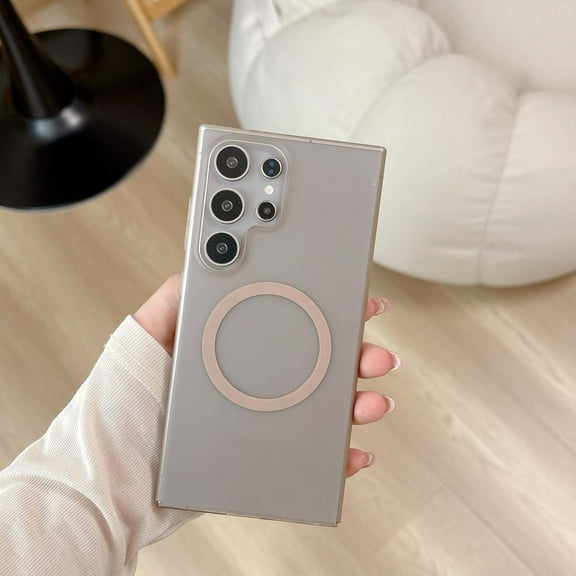 for Samsung Galaxy S25 Plus Clear Magnetic Phone Case - Anti-Scratch Anti-Yellowing Cell Phone Cover - Rugged Shockproof Protective Transparent Case for Samsung Galaxy S25 Plus, Coffee