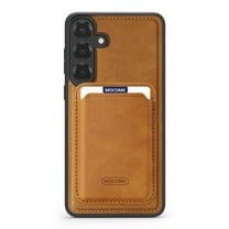 for Samsung Galaxy S25 Plus Detachable Magnetic Card Bag   Back Phone Case, Men Women Premium PU Leather Classic Ultra Slim Drop Protective Durable Case Cover for Galaxy S25 Plus, Brown