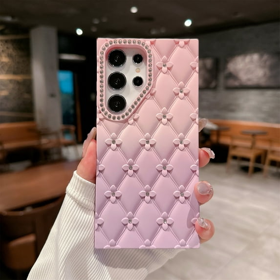 for Samsung Galaxy S25 Plus Gradient Color Diamond Sparkly Protective Case, Plating Anti-Scratch Shockproof Non-Slip TPU Lightweight Ultra Slim Support Wireless Charging Cover for Women Girls, B