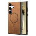 thumbnail image 1 of for Samsung Galaxy S25 Plus Magnetic Case, Luxury PU Leather Skin-Feel Back Protective Phone Cover Compatible with Mag-Safe Support Car Mount Holder for Samsung Galaxy S25 Plus, Brown, 1 of 10