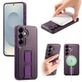 thumbnail image 1 of for Samsung Galaxy S25 Plus Magnetic Phone Case with Wristband, Magnetic Case [Support Wireless Charging] PU Leather Hard PC Slim Shockproof Protective Cover for Samsung Galaxy S25 Plus, Purple, 1 of 9
