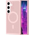 thumbnail image 1 of for Samsung Galaxy S25+ Plus (Not S25) Cooling Case with Magnetic Ring, Hard PC Slim Cellular Hole Heat Dissipation Mesh Breathable Hollow Honeycomb Case for Samsung Galaxy S25 Plus SR-Pink, 1 of 8