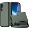 thumbnail image 1 of for Samsung Galaxy S25 Plus Slide Flip Case with Card Holder, Dual Layer Heavy Duty Protective Case Hidden Card Slot Slim Shockproof Wallet Case Compatible with Samsung Galaxy S25 Plus, Armygreen, 1 of 10