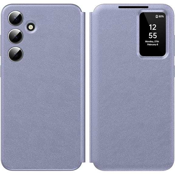 for Samsung Galaxy S25 Plus with Smart Small Screen View, S-View Wallet Phone Case, for Samsung S25 Plus Case Smart Window Cover, Smart Flip Leather Protective Cover for Samsung S25 Plus 5G Case