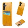 thumbnail image 1 of Samsung Galaxy S25 Plus Wallet Case - 2 Card Holder Slots [Slim + Protective] Luxury Premium Leather - Drop Tested Shockproof Anti-Scratch Men's Classic Retro Cover for Samsung Galaxy S25 Plus,Yellow, 1 of 7