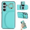 thumbnail image 1 of for Samsung Galaxy S25 Plus Wallet Case with Card Holder Women Men, Flip PU Leather Kickstand Shockproof Protective Phone Cover Magnetic Clasp 360 Rotation Ring Stand for Samsung S25 Plus, Green, 1 of 7