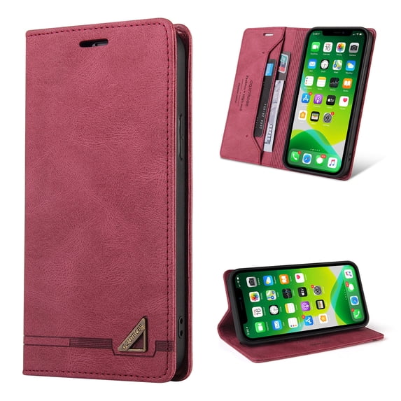 For Samsung Galaxy S25 Plus Wallet Case, PU Leather RFID Blocking Card Slots Magnetic Flip Holder Slim Durable Protective Phone Case Cover For Samsung Galaxy S25 Plus, Red