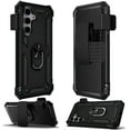 thumbnail image 1 of For Samsung Galaxy S25 /S24 Case, Hybrid Combo Belt Clip Holster with Ring Stand Holder, Military Grade Fit Magnetic Car Mount Shockproof Phone Cover (Black), 1 of 11
