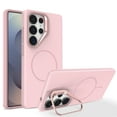 thumbnail image 1 of For Samsung Galaxy S25/S24 Magnetic Phone Case,[Compatible with Mag-Safe],Built-in Contractile Lens Ring Kickstand,Anti-fingerprint Matte SkinFeel Back,Ultra Slim Shockproof Phone Case,Pink, 1 of 5