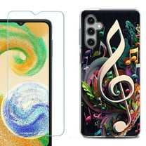 For Samsung Galaxy S25  / S25 Plus 5G Phone Case Cover, Shockproof Case with Tempered Glass Screen Protector, by OneToughShield - Music Notes Colorful