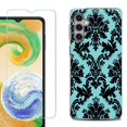 thumbnail image 1 of For Samsung Galaxy S25+ / S25 Plus 5G Phone Case Cover, Shockproof Case with Tempered Glass Screen Protector, by OneToughShield - Victorian Blue/Black, 1 of 4