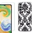 thumbnail image 1 of For Samsung Galaxy S25+ / S25 Plus 5G Phone Case Cover, Shockproof Case with Tempered Glass Screen Protector, by OneToughShield - Victorian White/Black, 1 of 4