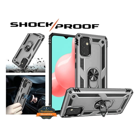 For Samsung Galaxy S25+ /S25 Plus /S24+ Plus Case, Hybrid Shockproof Durable 360 Degree Rotatable Ring Stand Holder Kickstand Fit Magnetic Car Mount Phone Cover (Silver)