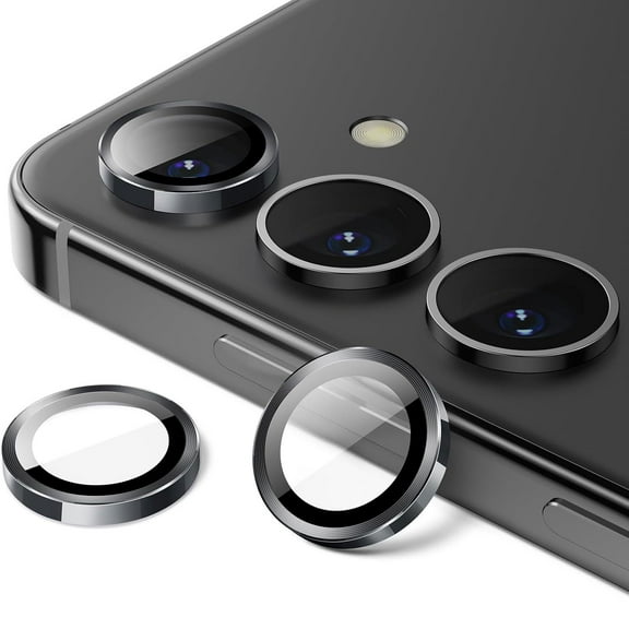 for Samsung Galaxy S25 Tempered Glass Camera Lens Protector, Luxury Slim Fit Anti-Scrach Anti-Fingerprint Anti-drop Dust-proof Lens Film for Samsung Galaxy S25, Black