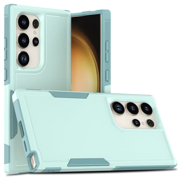 for Samsung Galaxy S25 Ultra Back Case, Luxury Ultra Slim PC + TPU Double-Layer Anti-Fall Shockproof Drop Protective Lightweight 2 In 1 Phone Case Cover for Samsung Galaxy S25 Ultra, Mint