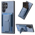 thumbnail image 1 of for Samsung Galaxy S25 Ultra Carbon Fiber Texture Wallet Case with Credit Card Slots, Shockproof Protection Business PU Leather Flip Kickstand Phone Cover for Samsung Galaxy S25 Ultra, Blue, 1 of 10