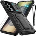 thumbnail image 1 of for Samsung Galaxy S25 Ultra Case with 2*Screen Protector, Slide Camera Cover, Kickstand, Lanyard Strap, Military Grade Shockproof Protective Heavy Duty Non-Slip for S25 Ultra Case-6.9'', Black, 1 of 9