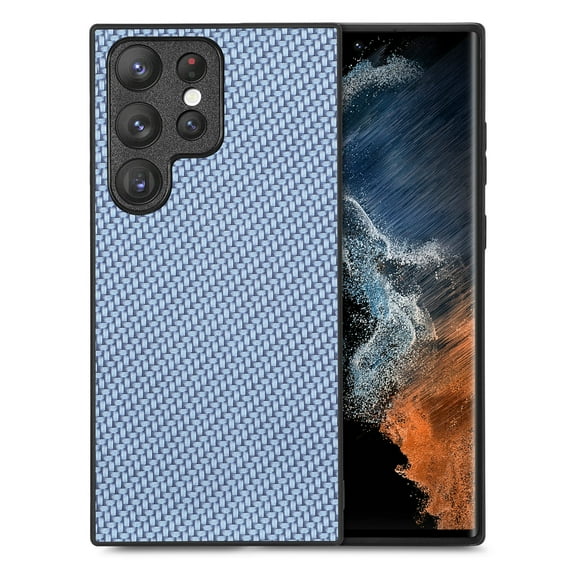 for Samsung Galaxy S25 Ultra Case, Carbon Fiber Leather Slim Protective Cover, Full Protection Strong Impact Resistance Smartphone Protection for Samsung Galaxy S25 Ultra, Blue