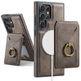 thumbnail image 1 of For Samsung Galaxy S25 Ultra Case with Credit Card Holder,Ring Holder,Phone PU Leather Case Wallet for Women Men  Magnetic Detachable 2-in-1 Wallet Card,Shockproof Rugged Phone Case,Coffee, 1 of 10