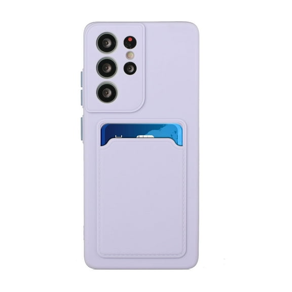 for Samsung Galaxy S25 Ultra Case with Credit Card Holder Slot TPU Soft Silicone Scratch-Resistant Slim Wallet Case Protective Phone Cover for Samsung Galaxy S25 Ultra, Purple