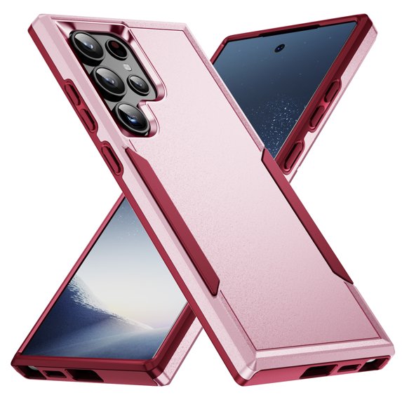 for Samsung Galaxy S25 Ultra Case: Dual Layer Protective Heavy Duty Cell Phone Case Shockproof Rugged Bumper Tough Hand Grip - Military Grade Drop Tested for Samsung Galaxy S25 Ultra, Pink+Rose