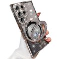 thumbnail image 1 of for Samsung Galaxy S25 Ultra Case with Glitter Kickstand,Cute Bling Sparkly Rhinestones Phone Case, Glass Camera Lens Protector,Flowing Liquid Ring Stand for Samsung S25 Ultra (Silver), 1 of 15