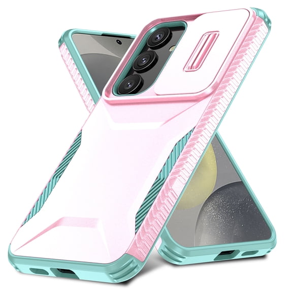 for Samsung Galaxy S25 Ultra Case, Heavy Duty Case with Camera Lens Sliding Cover, Shockproof Dropproof Non-Slip Military Grade Drop Protection Rugged Cover Case for Galaxy S25 Ultra, Rosegold