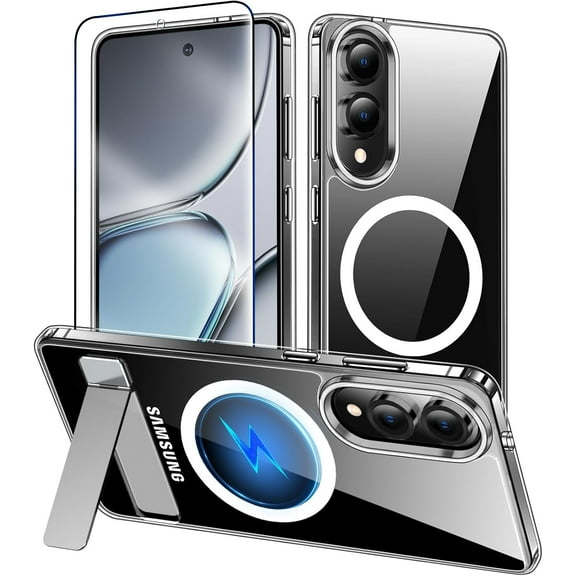 for Samsung Galaxy S25 Ultra Case with Kickstand,[Compatible with Magsafe][1*Screen Protector],Military-Grade Protection,Magnetic Phone Case for Samsung Galaxy S25 Ultra,Clear
