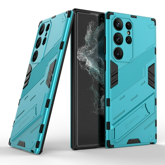 for Samsung Galaxy S25 Ultra Case, Kickstand Rugged Shockproof TPU Matte Textured All-Inclusive Lens Protective Shell Hard PC Back Cover Sturdy Phone Case for Samsung Galaxy S25 Ultra, Blue