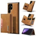 thumbnail image 1 of for Samsung Galaxy S25 Ultra Case, Magnetic Buckle Leather Detachable Wallet Cover, Card Pocket Back Flip Kickstand Shockproof Business Slim Phone Case For Samsung Galaxy S25 Ultra, Brown, 1 of 12