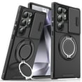 thumbnail image 1 of for Samsung Galaxy S25 Ultra Case Magnetic Built in Stand & Ring Holder[Compatible with MagSafe], Military Grade Shockproof Rugged Protective Wireless Charging Case for Samsung Galaxy S25 Ultra,Black, 1 of 10
