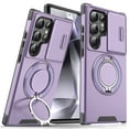 thumbnail image 1 of for Samsung Galaxy S25 Ultra Case Magnetic Built in Stand & Ring Holder[Compatible with MagSafe], Military Grade Shockproof Rugged Protective Wireless Charging Case for Samsung Galaxy S25 Ultra,Purple, 1 of 10