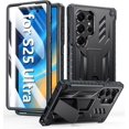 thumbnail image 1 of for Samsung Galaxy S25-Ultra Case: Military Grade Drop Proof Protection Mobile Cover with Kickstand | Matte Textured Rugged Shockproof TPU | Protective Sturdy Phone Case - Black, 1 of 7