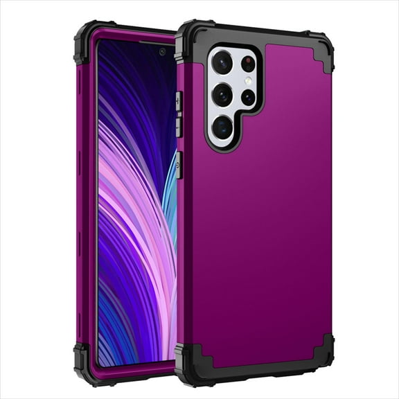 for Samsung Galaxy S25 Ultra Case, Phone Case Samsung Galaxy S25 Ultra, Heavy Duty 3 in 1 Full Rugged Shockproof Hybrid Hard PC Soft Rubber Bumper Corner Drop Protection,Purple
