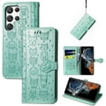 thumbnail image 1 of for Samsung Galaxy S25 Ultra Case, Premium PU Leather Wallet Case [Cat & Dog & Flowers Embossed] Card Slots Kickstand Magnetic Closure Flip Case Cover for Samsung Galaxy S25 Ultra,Green, 1 of 10