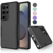 For Samsung Galaxy S25 Ultra Case, Shockproof Heavy Duty Rugged Phone Case for Samsung Galaxy S25 Ultra, Tekcoo Military Grade Protection Dual Layer Sturdy Durable Cover Cute Bumper - Black
