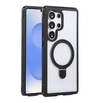 for Samsung Galaxy S25 Ultra Case with Stand, Built-In 360° Rotation Ring Kickstand, Compatible with MagSafe, Luxury Ultra Slim Protective Lightweight Non-Slip Bumper Frame Phone Cover, Black