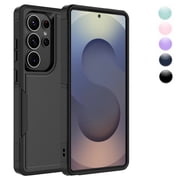 Samsung Galaxy S25 Ultra Case,Sturdy Phone Case for Galaxy S25 Ultra 2025 6.9 inch,Njjex Shockproof Protection Heavy Duty Armor Hard Plastic & Rubber Rugged Bumper 2-in-1 Case Cover-Black
