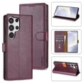 thumbnail image 1 of for Samsung Galaxy S25 Ultra Case Wallet,3 Card Slots Holder [RFID Blocking] Soft PU Leather Cover,Shockproof Protective Magnetic Flip Stand Solid Color Business Style Luxury Cases,Winered, 1 of 9