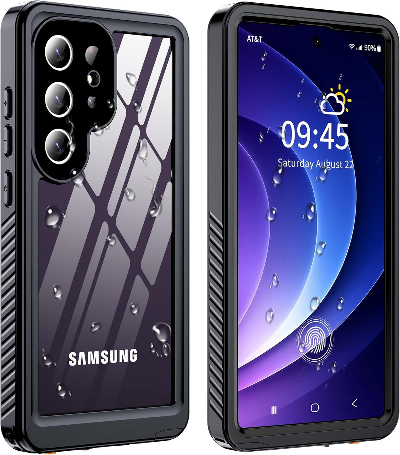 for Samsung Galaxy S25 Ultra Case Waterproof,IP68 Waterproof Dustproof Case with Built-in Screen Protector, Full Body Protective Phone Cover for Galaxy S25 Ultra 6.9 Inch, Black/Clear