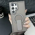 thumbnail image 1 of for Samsung Galaxy S25 Ultra Clear Case [360°Rotatable Magnetic Ring Stand], [Compatible with Mag-Safe] Military Protection Hybrid Bumper, Wireless Charging Ring Holder Cover for Men Women,Gray, 1 of 1